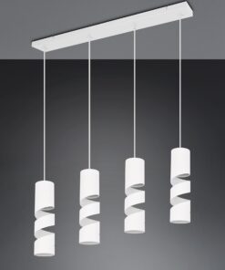 Κρεμαστό Φωτιστικό Ράγα Λευκό Ματ Μεταλλικό με Σποτ STREAM 4x GU10 Trio Lighting – 364000431