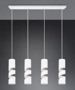 Κρεμαστό Φωτιστικό Ράγα Λευκό Ματ Μεταλλικό με Σποτ STREAM 4x GU10 Trio Lighting – 364000431