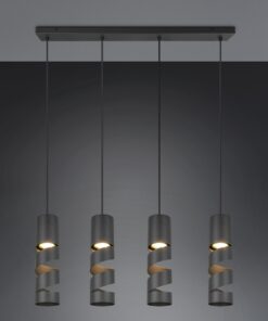 Κρεμαστό Φωτιστικό Ράγα Μαύρο Ματ Μεταλλικό Καφέ & Μπεζ Σποτ STREAM 4x GU10 Trio Lighting – 364000432