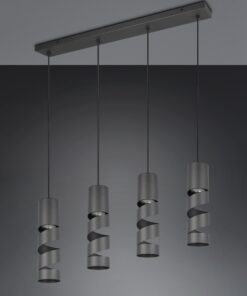 Κρεμαστό Φωτιστικό Ράγα Μαύρο Ματ Μεταλλικό Καφέ & Μπεζ Σποτ STREAM 4x GU10 Trio Lighting – 364000432