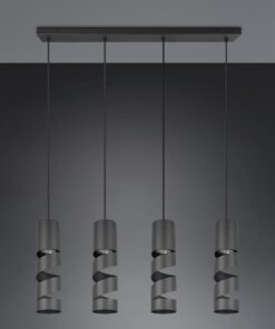 Κρεμαστό Φωτιστικό Ράγα Μαύρο Ματ Μεταλλικό Καφέ & Μπεζ Σποτ STREAM 4x GU10 Trio Lighting – 364000432