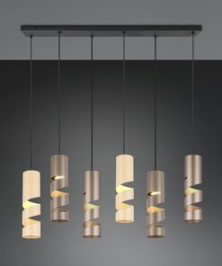 Κρεμαστό Φωτιστικό Ράγα Μαύρο Ματ Μεταλλικό Καφέ & Μπεζ Σποτ STREAM 6x GU10 Trio Lighting – 364000617