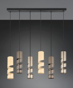 Κρεμαστό Φωτιστικό Ράγα Μαύρο Ματ Μεταλλικό Καφέ & Μπεζ Σποτ STREAM 6x GU10 Trio Lighting – 364000617