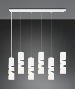 Κρεμαστό Φωτιστικό Ράγα Λευκό Ματ Μεταλλικό STREAM 6x GU10 Trio Lighting – 364000631