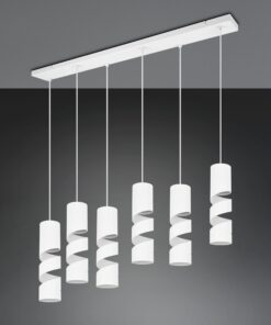 Κρεμαστό Φωτιστικό Ράγα Λευκό Ματ Μεταλλικό STREAM 6x GU10 Trio Lighting – 364000631