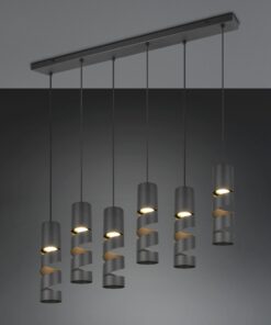 Κρεμαστό Φωτιστικό Ράγα Μαύρο Ματ Μεταλλικό STREAM 6x GU10 Trio Lighting – 364000632