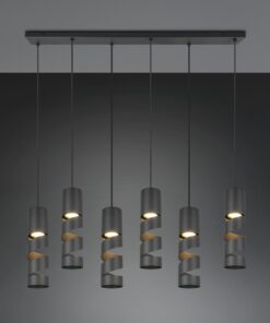 Κρεμαστό Φωτιστικό Ράγα Μαύρο Ματ Μεταλλικό STREAM 6x GU10 Trio Lighting – 364000632