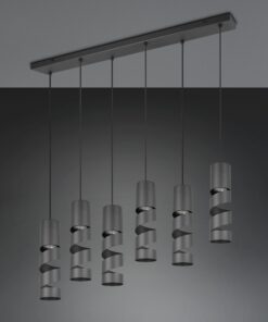 Κρεμαστό Φωτιστικό Ράγα Μαύρο Ματ Μεταλλικό STREAM 6x GU10 Trio Lighting – 364000632