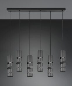 Κρεμαστό Φωτιστικό Ράγα Μαύρο Ματ Μεταλλικό STREAM 6x GU10 Trio Lighting – 364000632