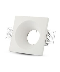 Εντοιχισμένο πλαφονιέρα γύψου, τετράγωνο σχήμα, λευκό, ιδανικό για μοντέρνο φωτισμό οροφής.
