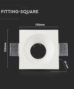 Τετράγωνο πλαίσιο χωνευτό φωτιστικό 120x120mm λευκό, για μοντέρνο φωτισμό εσωτερικού χώρου.