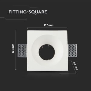 Τετράγωνο πλαίσιο χωνευτό φωτιστικό 120x120mm λευκό, για μοντέρνο φωτισμό εσωτερικού χώρου.