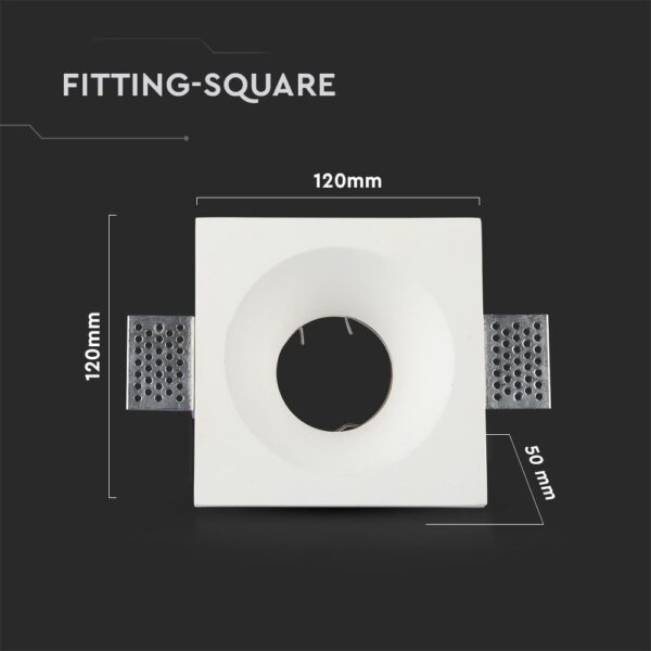 Τετράγωνο πλαίσιο χωνευτό φωτιστικό 120x120mm λευκό, για μοντέρνο φωτισμό εσωτερικού χώρου.