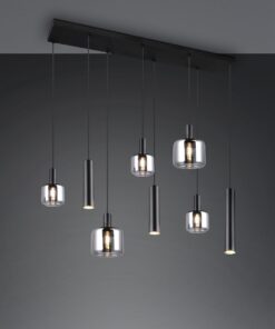 Κρεμαστό Πολύφωτο Ράγα Μαύρο Ματ & Γυαλί MATARO 2xE27 3xE14 3xGU10 Trio Lighting – 364100832