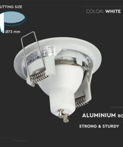 Βάση Σποτ GU10 – MR16 V-TAC Χωνευτή Στρογγυλή Λευκό – 3642