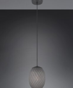 Κρεμαστό Μονόφωτο Μαύρο Ματ με Φιμέ Ανάγλυφο Γυαλί FACETTE 1xE27 Trio Lighting – 364200154