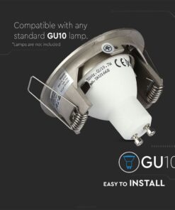 Σποτ λάμπας GU10, εύκολη εγκατάσταση, συμβατό με στάνταρ GU10 λαμπτήρες, μεταλλική κατασκευή.