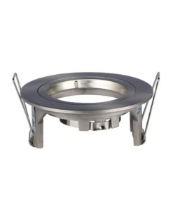 Σποτ σκελετός ασημί μέταλλο για ψευδοροφή, στρογγυλό σχέδιο, συμβατό με LED λάμπες GU10.