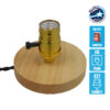 GloboStar® NOX GOLD 91047 Μοντέρνο Επιτραπέζιο Φωτιστικό Γραφείου Κομοδίνου Μονόφωτο με Ντουί E27 Χρυσό και Διακόπτη ON/OFF Δρύινο Φ4 x Υ9cm
