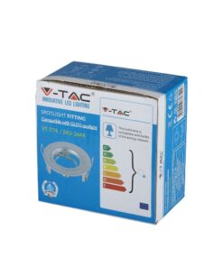 Εντοιχιζόμενη βάση σποτ V-TAC VT-774, συμβατή με λάμπες GU10, ενεργειακής κλάσης A++ έως E.