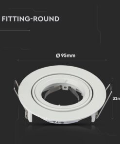 Βάση Σποτ GU10 – MR16 V-TAC Χωνευτή Στρογγυλή Λευκό – 3645