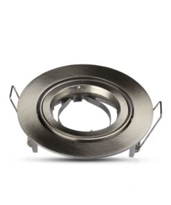 Σποτ στρογγυλό νίκελ, μεταλλικό, στήριγμα γυψοσανίδας, ιδανικό για εσωτερικό φωτισμό, διαμέτρου 8 εκατοστών.