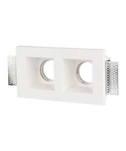 Ενσωματωμένο σποτ διπλό λευκό, μοντέρνος σχεδιασμός, κατάλληλο για οικιακό φωτισμό.