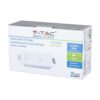 Συσκευασία βάσης σποτ V-TAC VT-762 SQ, λευκή, για λαμπτήρες GU10, μέγ. ισχύς 35W, διαστάσεις κοπής 218x123mm.