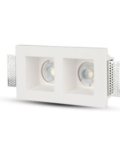 LED φωτιστικό οροφής λευκό διπλό, ιδανικό για ενσωμάτωση σε γυψοσανίδα, μοντέρνος σχεδιασμός, ενεργειακά αποδοτικό.