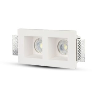 LED φωτιστικό οροφής λευκό διπλό, ιδανικό για ενσωμάτωση σε γυψοσανίδα, μοντέρνος σχεδιασμός, ενεργειακά αποδοτικό.