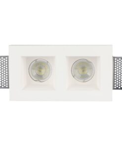 Διπλό χωνευτό φωτιστικό LED οροφής, λευκό, ιδανικό για μοντέρνους χώρους.