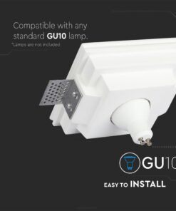 Υποδοχή φωτιστικού οροφής GU10, λευκή, κατάλληλη για λάμπες GU10, εύκολη εγκατάσταση.