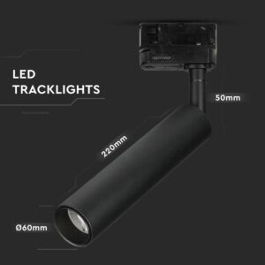 LED Φωτιστικό Ράγας Μαύρο 20W V-TAC PRO Samsung Chip COB CRI >90 24° 1400lm Θερμό Λευκό 3000K – 365