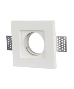 Τετράγωνο γύψινο σποτ χωνευτό λευκό, ιδανικό για μοντέρνο φωτισμό σε εσωτερικούς χώρους.