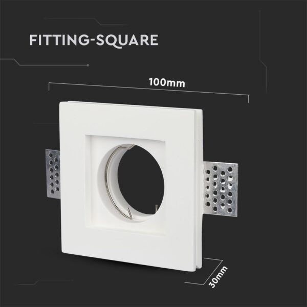 Τετράγωνη βάση φωτιστικού 100x100x30mm για τοποθέτηση σε οροφές γυψοσανίδας.
