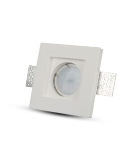 Ενσωματωμένο φωτιστικό οροφής LED, τετράγωνο, λευκό, με διάτρητα άκρα για εύκολη τοποθέτηση και μοντέρνα εμφάνιση.