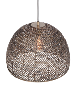 Κρεμαστό Φωτιστικό Καμπάνα Ορείχαλκος Αντικέ Μεταλλικό Πλέγμα Φ36 KAMARA 1x E27 Trio Lighting – 365290104