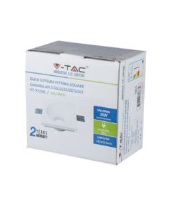 Τετράγωνο γύψινο φωτιστικό GU10, 35W, διαστάσεις 135x135mm, συμβατό με V-TAC GU10. Εγγύηση 2 έτη.