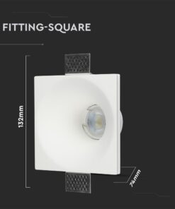 Τετράγωνο ενσωματωμένο φωτιστικό οροφής, λευκό, 132x74mm, μοντέρνος σχεδιασμός για κομψό φωτισμό.