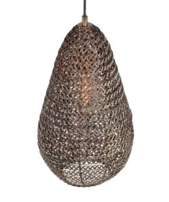 Κρεμαστό Φωτιστικό Αντικέ Ορείχλακος με Μεταλλικό Πλέγμα Φ23 ZIVA 1x E27 Trio Lighting – 365300104