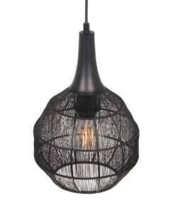 Κρεμαστό Φωτιστικό Μαύρο Ματ με Μεταλλικό Πλέγμα Φ26 SORAYA 1x E27 Trio Lighting – 365430132