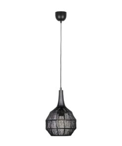 Κρεμαστό Φωτιστικό Μαύρο Ματ με Μεταλλικό Πλέγμα Φ26 SORAYA 1x E27 Trio Lighting – 365430132
