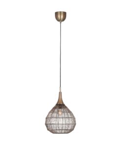 Κρεμαστό Φωτιστικό Αντικέ Ορείχαλκος με Μεταλλικό Πλέγμα Φ42 SORAYA 1x E27 Trio Lighting – 365440104