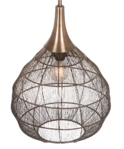 Κρεμαστό Φωτιστικό Αντικέ Ορείχαλκος με Μεταλλικό Πλέγμα Φ42 SORAYA 1x E27 Trio Lighting – 365440104