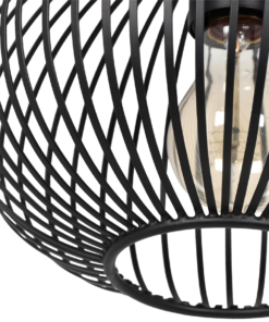 Κρεμαστό Φωτιστικό Μαύρο Ματ με Μεταλλικό Πλέγμα Φ23 GILA 1x E27 Trio Lighting – 365700132