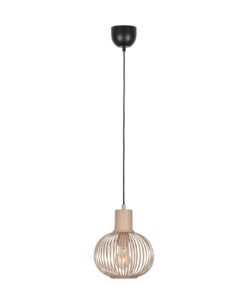 Κρεμαστό Φωτιστικό Μπεζ Άμμου με Μεταλλικό Πλέγμα Φ23 GILA 1x E27 Trio Lighting – 365700166