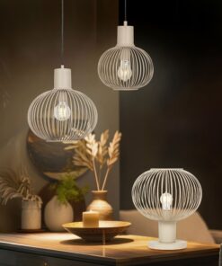 Κρεμαστό Φωτιστικό σε Απόχρωση Άμμου Μεταλλικό Πλέγμα Φ33 GILA 1x E27 Trio Lighting – 365790166