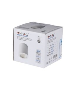 Σποτ φωτιστικό γύψινο V-TAC 35W, στρογγυλό σχέδιο GU10, για οροφές εσωτερικού χώρου, SKU 3665.