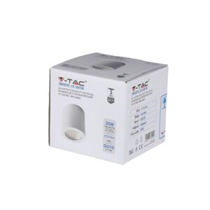 Σποτ φωτιστικό γύψινο V-TAC 35W, στρογγυλό σχέδιο GU10, για οροφές εσωτερικού χώρου, SKU 3665.