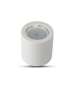 Λευκό κυλινδρικό φωτιστικό οροφής, κατάλληλο για εσωτερικούς χώρους, με μοντέρνα minimal σχεδίαση.